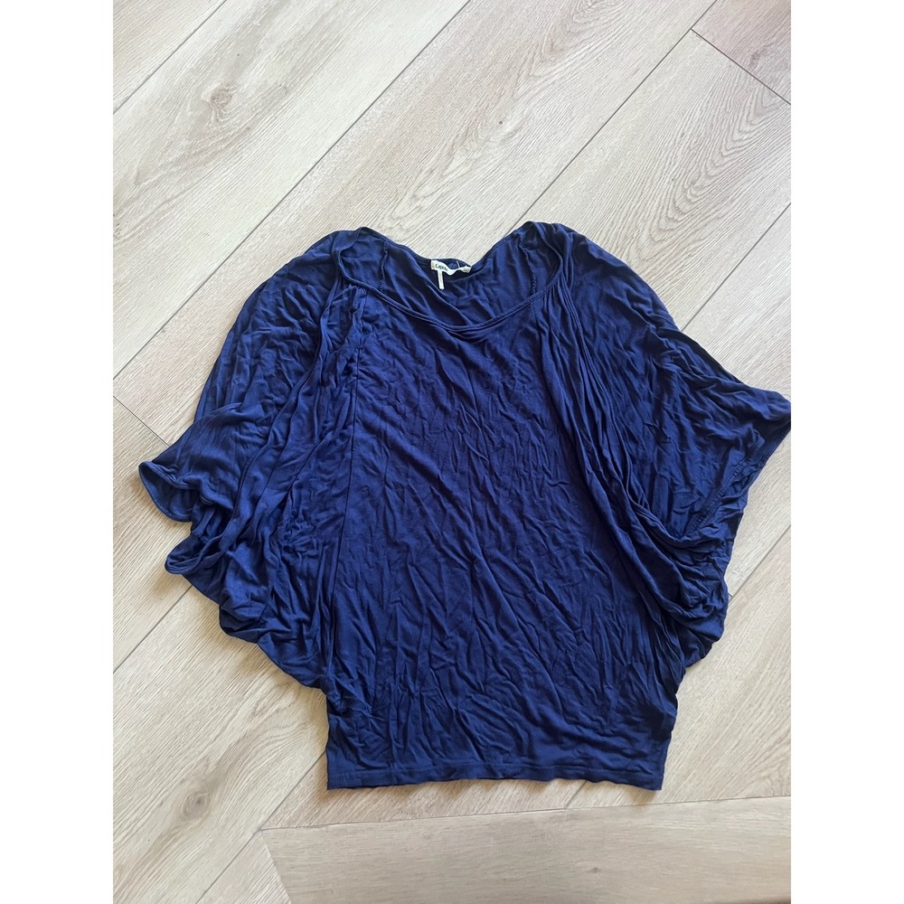Capote Navy Blue Top Extra Small XS Womens‎ Casual Flowy Short Sleeve
